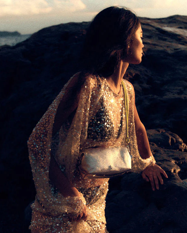 Nuage Bubble Leather Bag - Gold