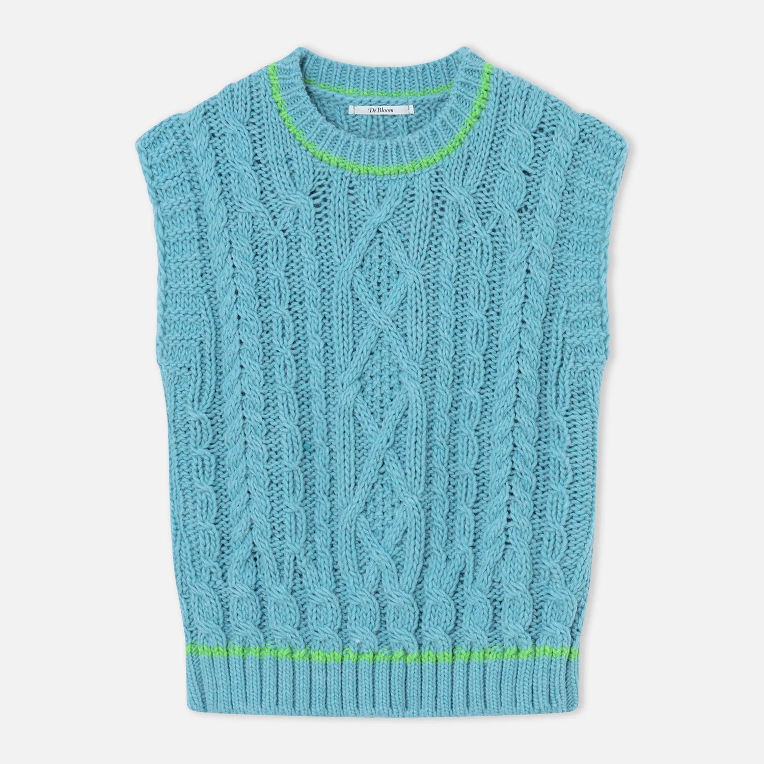 Nest Cable Knit Vest - Turquoise