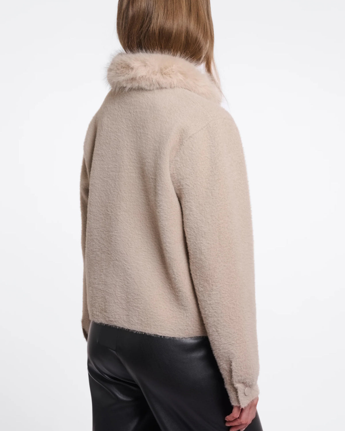 Nia Detachable Collar Jacket - Stone