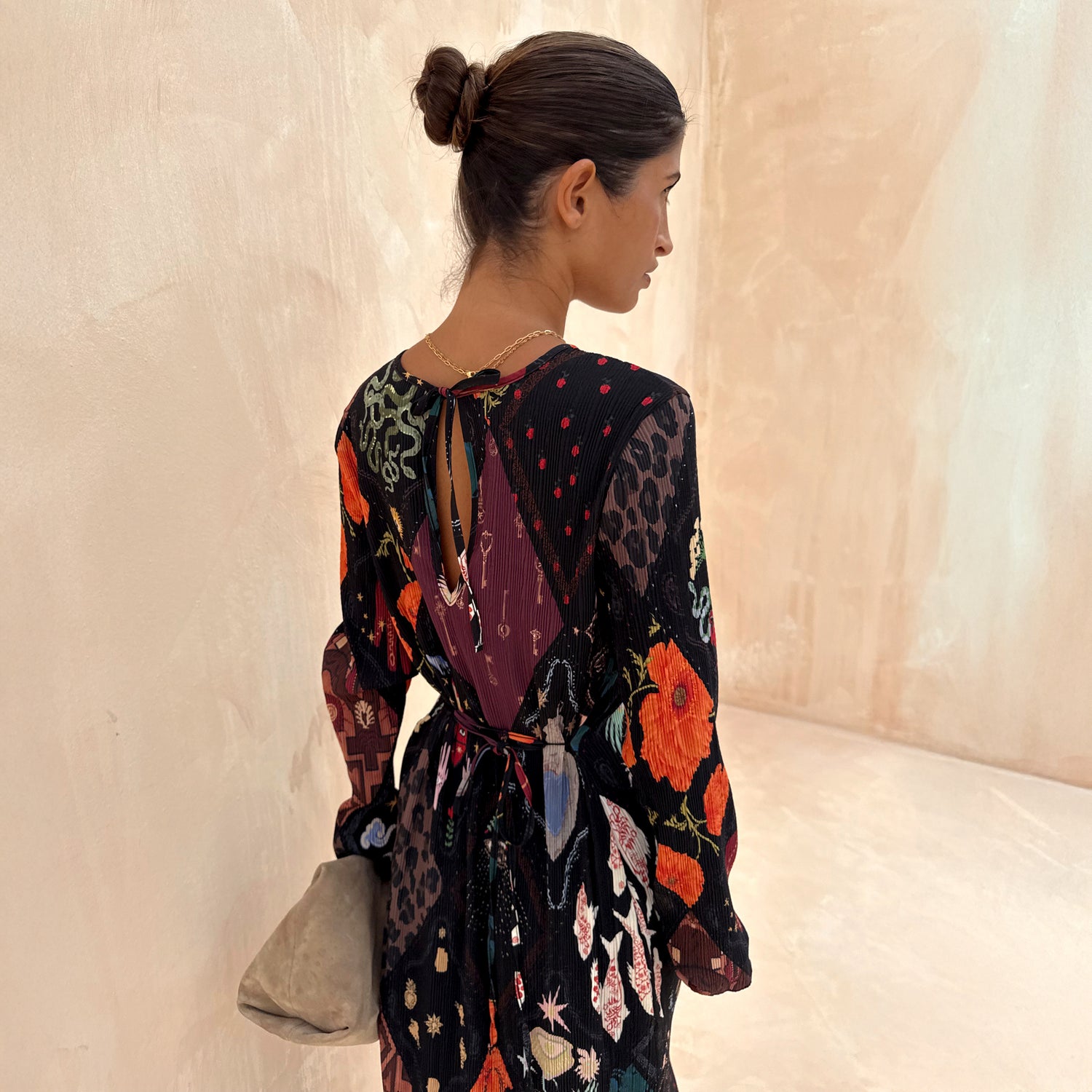 Night Garden Gaia Plisse Dress - Black