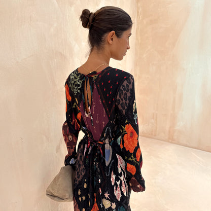 Night Garden Gaia Plisse Dress - Black