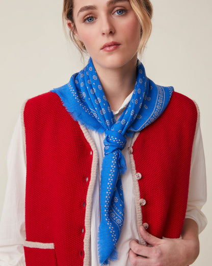No.676 100% Wool Bandana Print Scarf - Circus