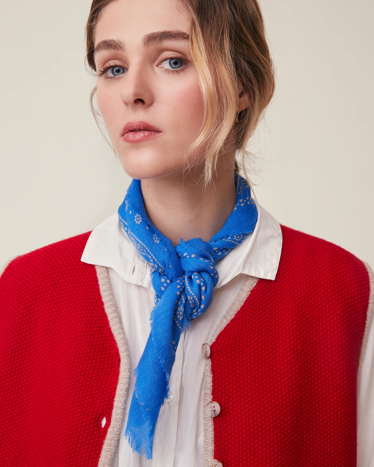 No.676 100% Wool Bandana Print Scarf - Circus