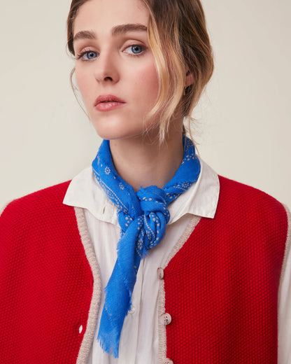 No.676 100% Wool Bandana Print Scarf - Circus