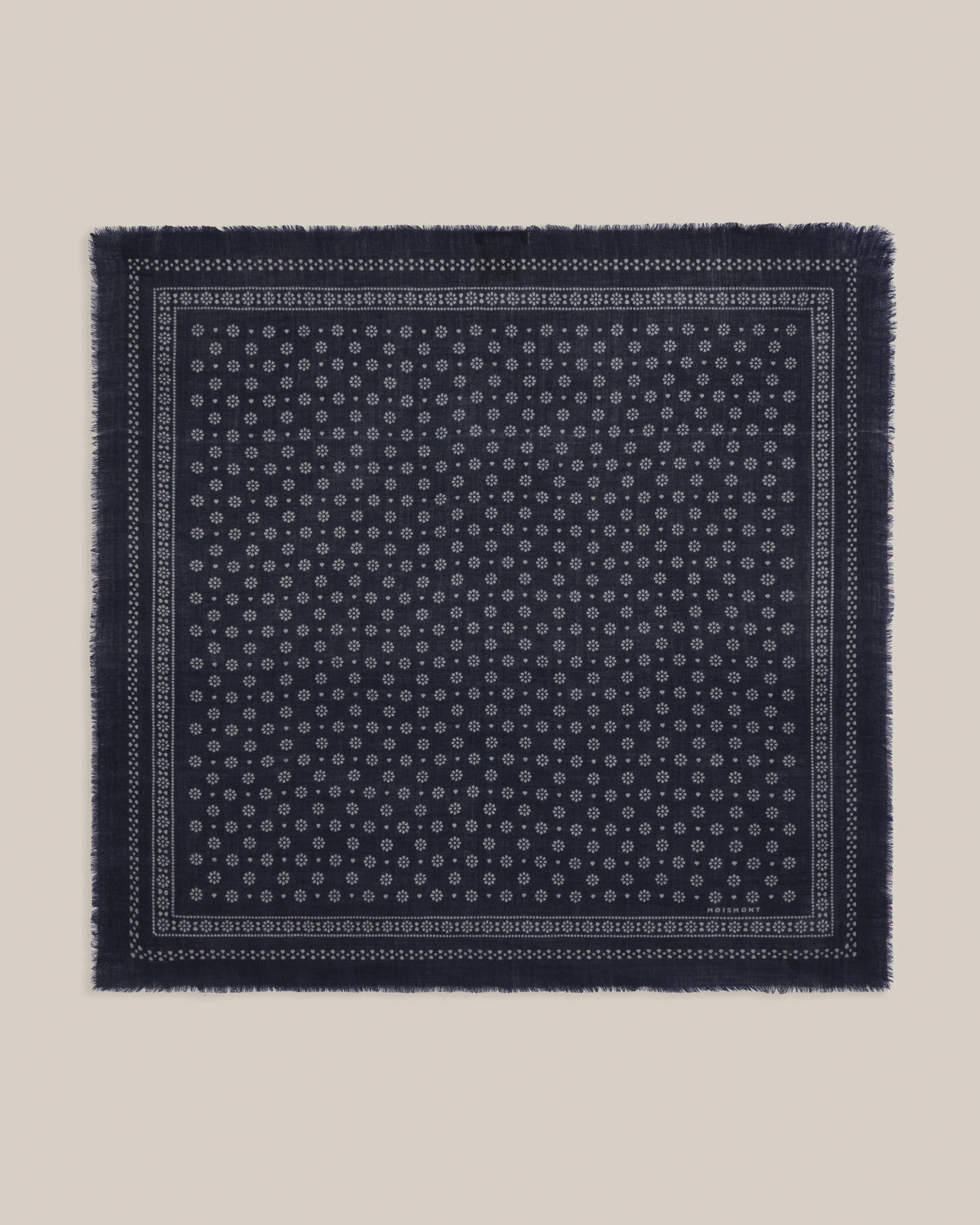 No.676 100% Wool Bandana Print Scarf - Magic Blue