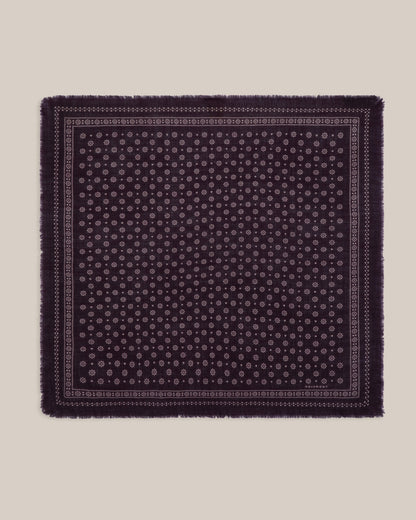 No.676 100% Wool Bandana Print Scarf - Taffeta