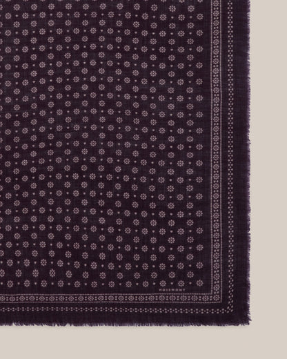 No.676 100% Wool Bandana Print Scarf - Taffeta