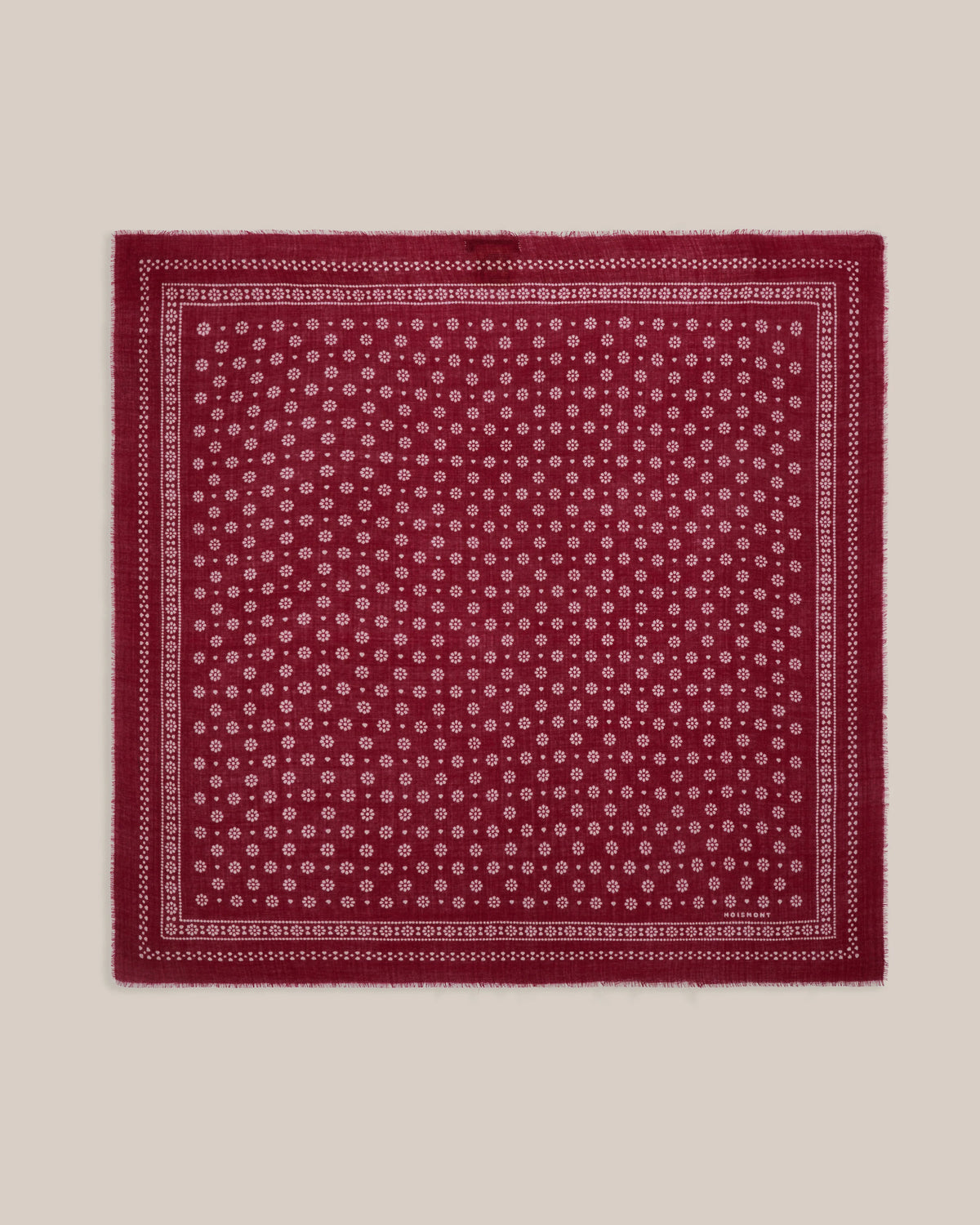 No.676 100% Wool Bandana Print Scarf - Velvet