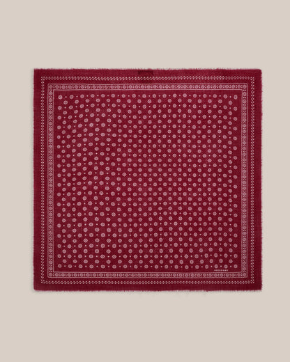 No.676 100% Wool Bandana Print Scarf - Velvet