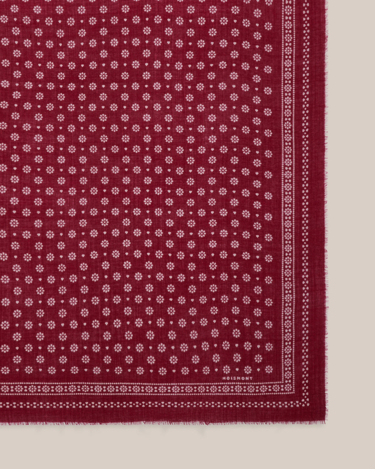 No.676 100% Wool Bandana Print Scarf - Velvet