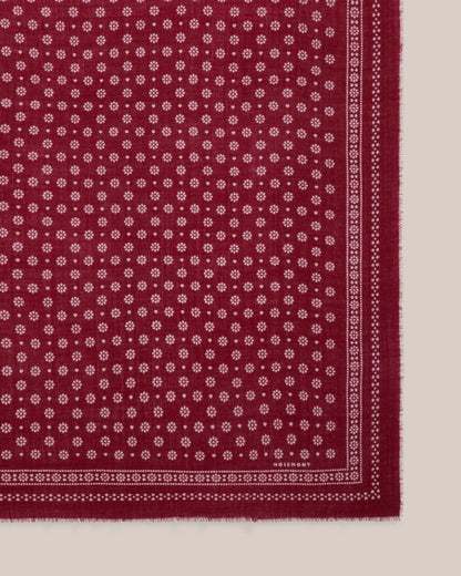 No.676 100% Wool Bandana Print Scarf - Velvet