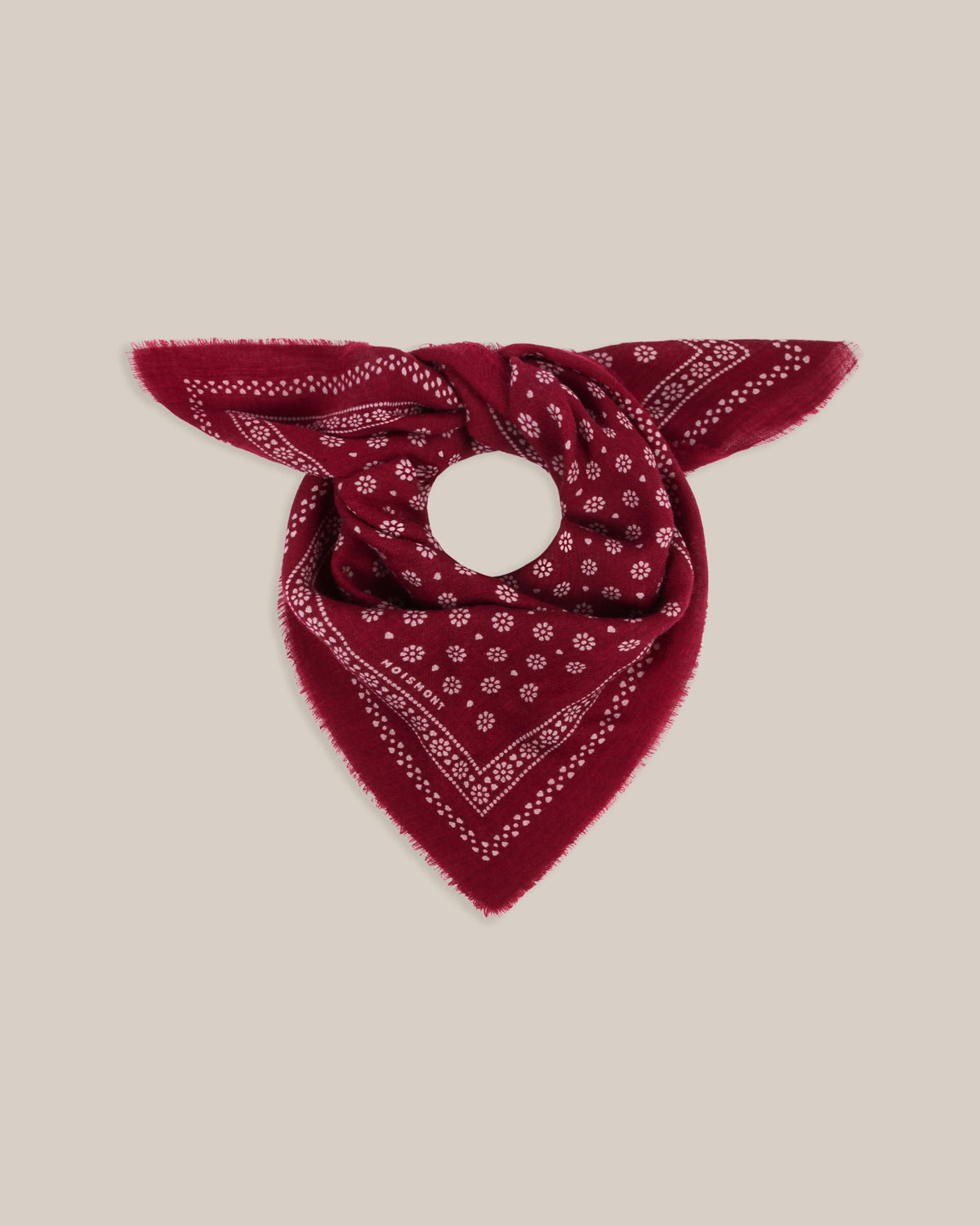 No.676 100% Wool Bandana Print Scarf - Velvet