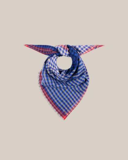 No.821 Gingham Scarf - Circus - Blue