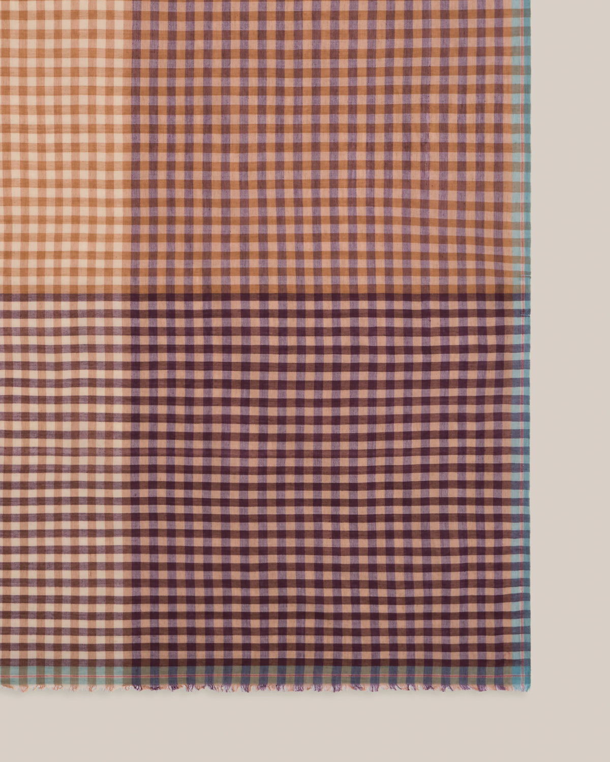 No.821 Gingham Scarf - Henna - Brown