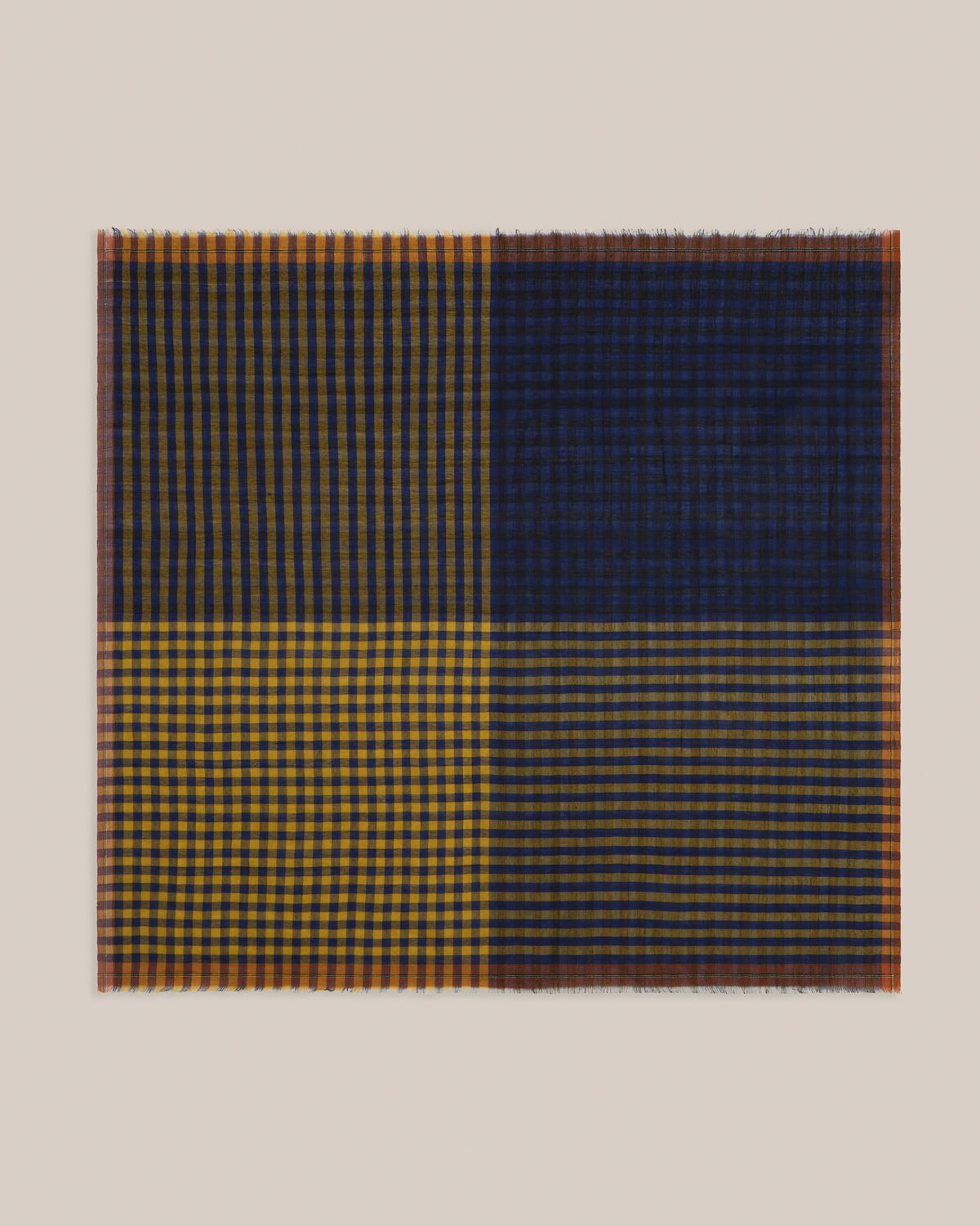 No.821 Gingham Scarf - Magic Blue - Navy