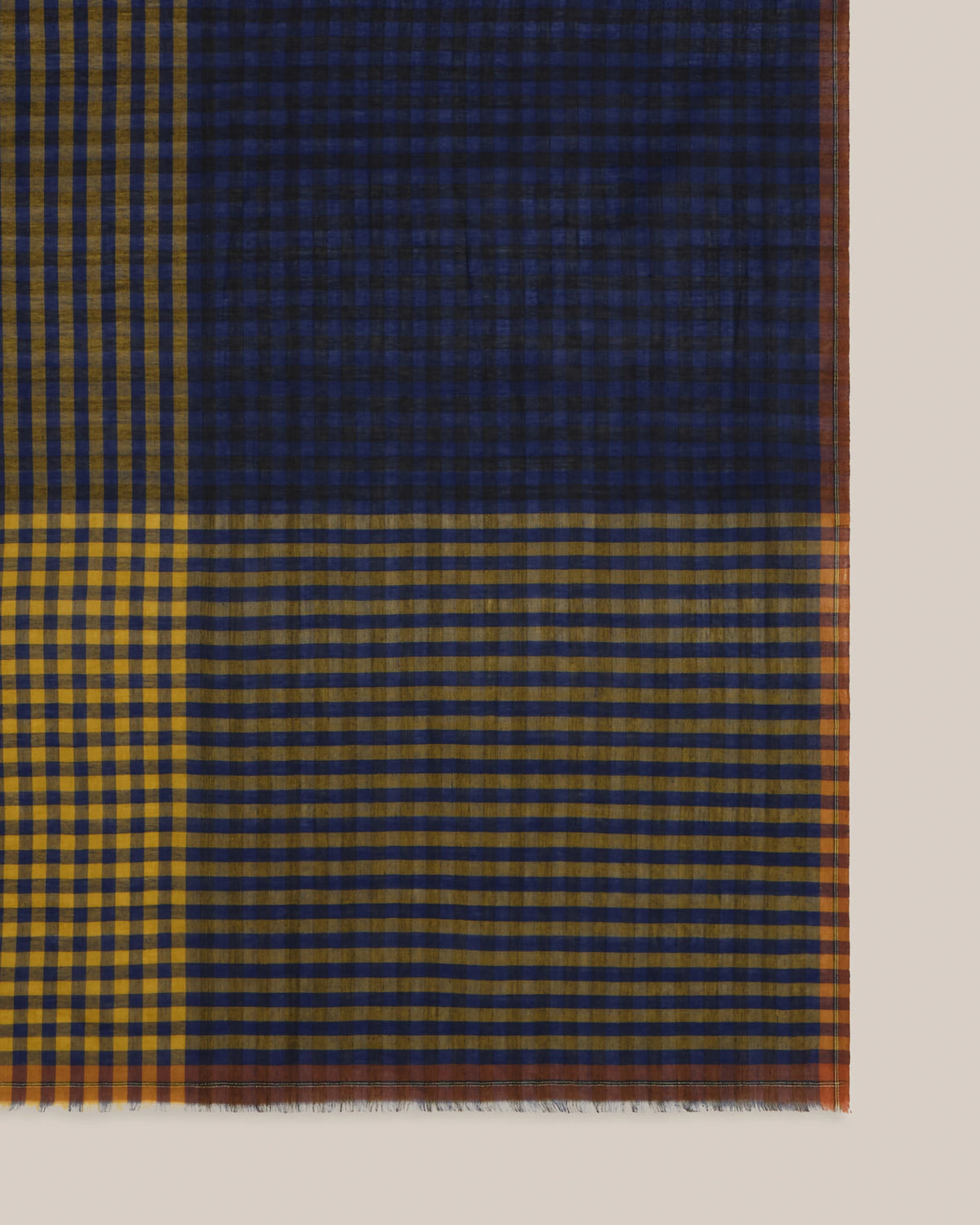 No.821 Gingham Scarf - Magic Blue - Navy
