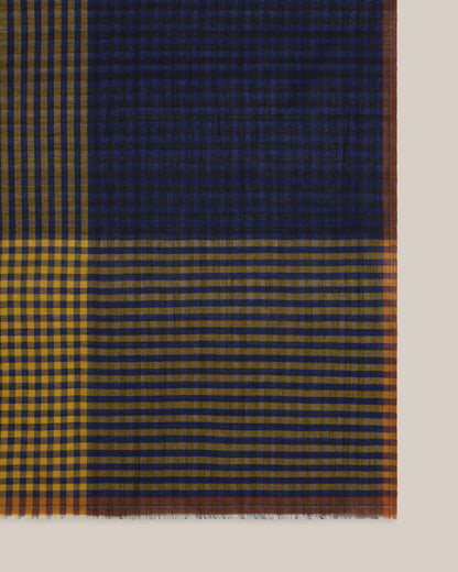 No.821 Gingham Scarf - Magic Blue - Navy