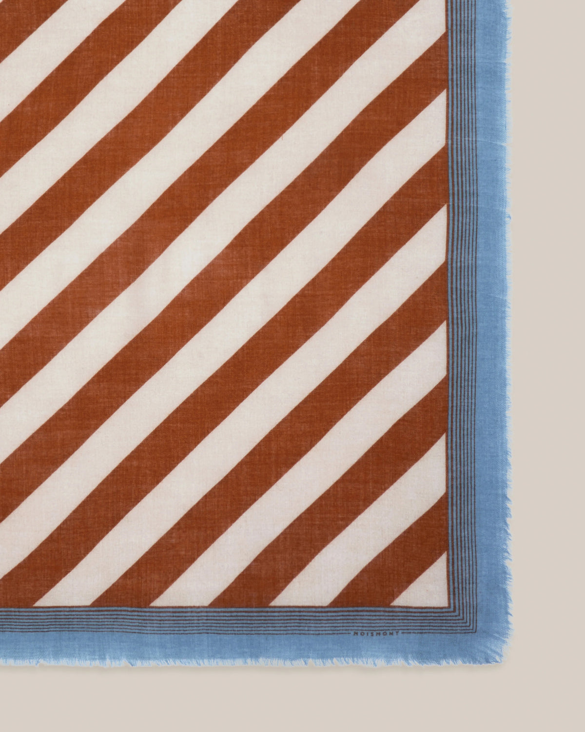 No.848 100% Wool Bold Stripe Scarf - Henna- Brown