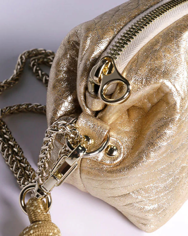 Nuage Bubble Leather Bag - Gold