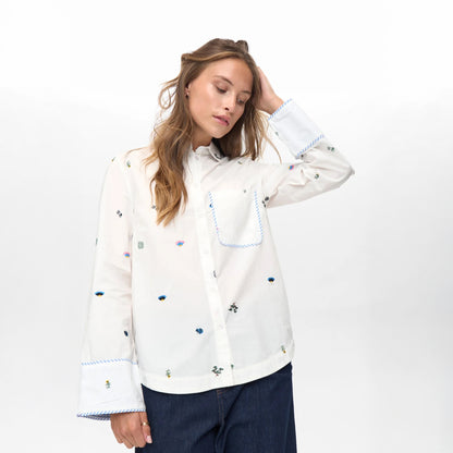 Nuchiro Boxy Shirt - Cloud Dancer