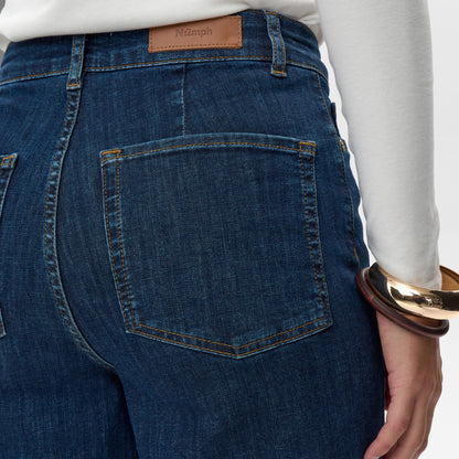 Nuparis Cropped Jeans - Dark Blue - Dark Blue Denim