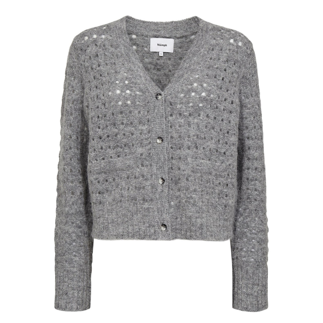 Nuriette Dot Pointelle Pullover - Medium Grey Mel