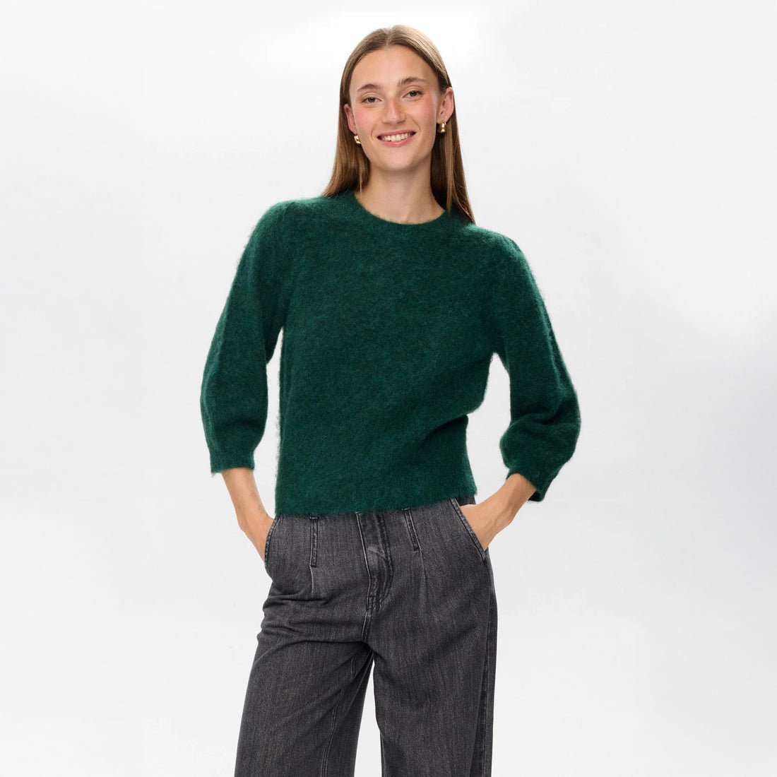 Nusuri Brushed Short Sleeve Pullover - Rain Forest