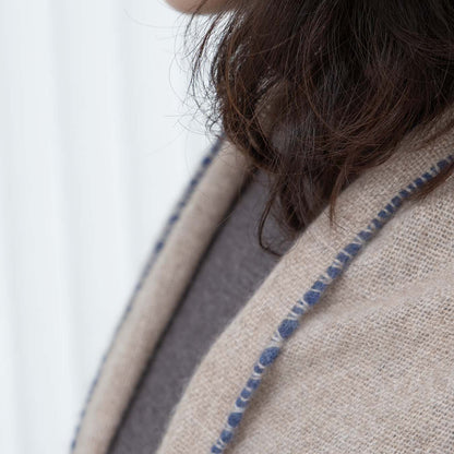 Stitch Detail Scarf - Beige