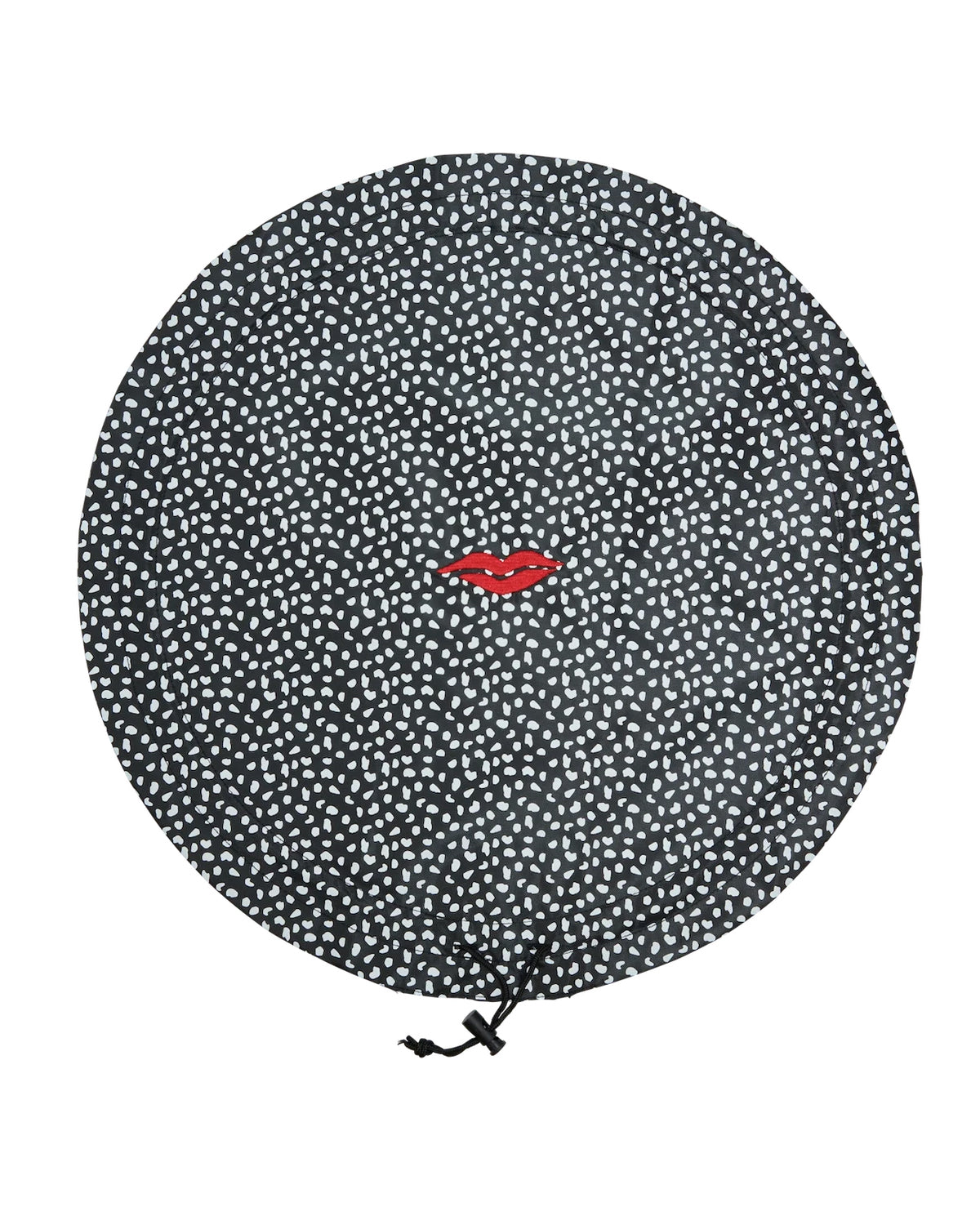 Open Flat Make Up Bag - Black &amp; White Spot