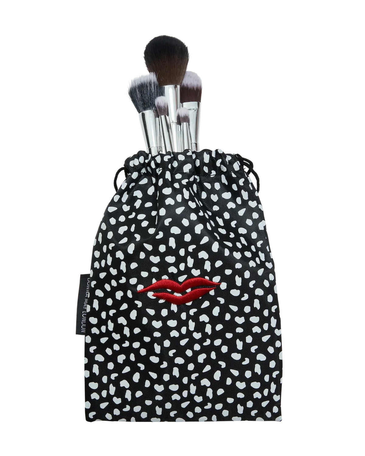 Open Flat Make Up Bag - Black &amp; White Spot