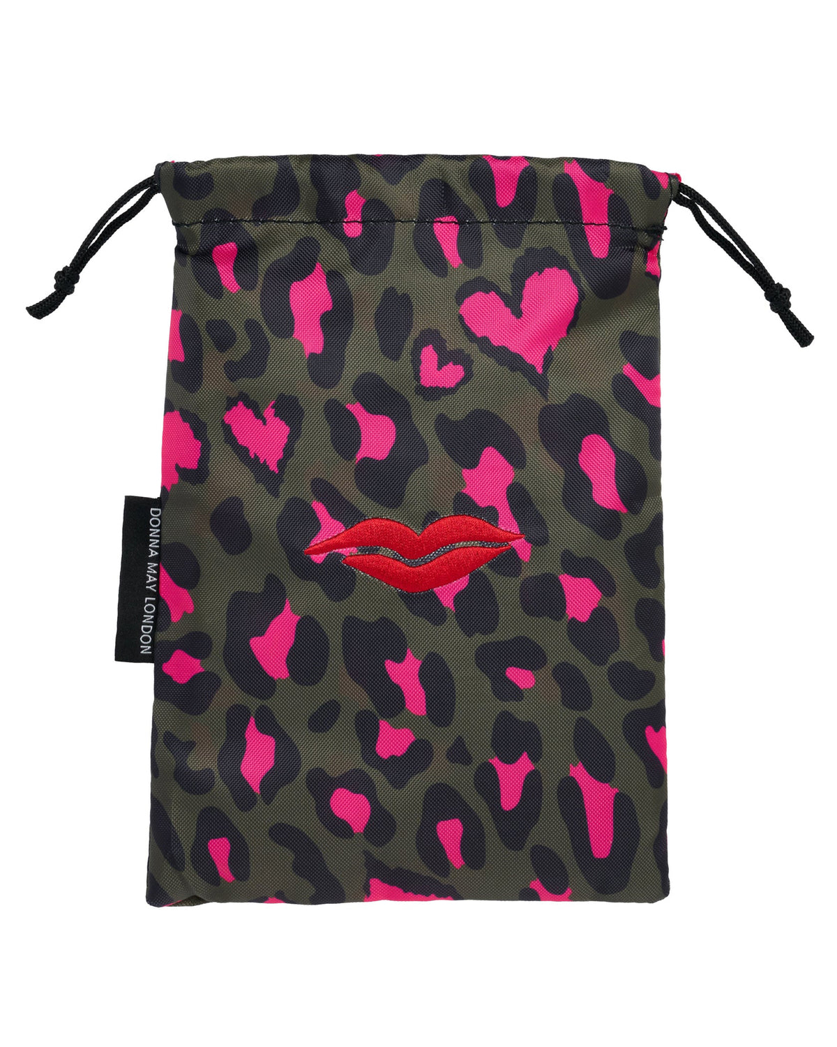 Open Flat Make Up Bag - Khaki Animal Print