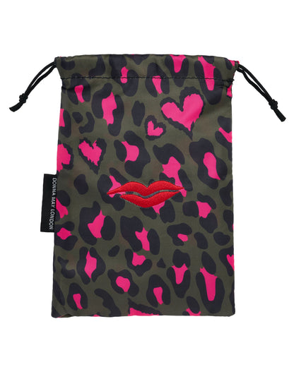 Open Flat Make Up Bag - Khaki Animal Print