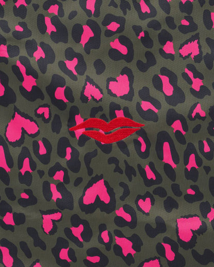 Open Flat Make Up Bag - Khaki Animal Print