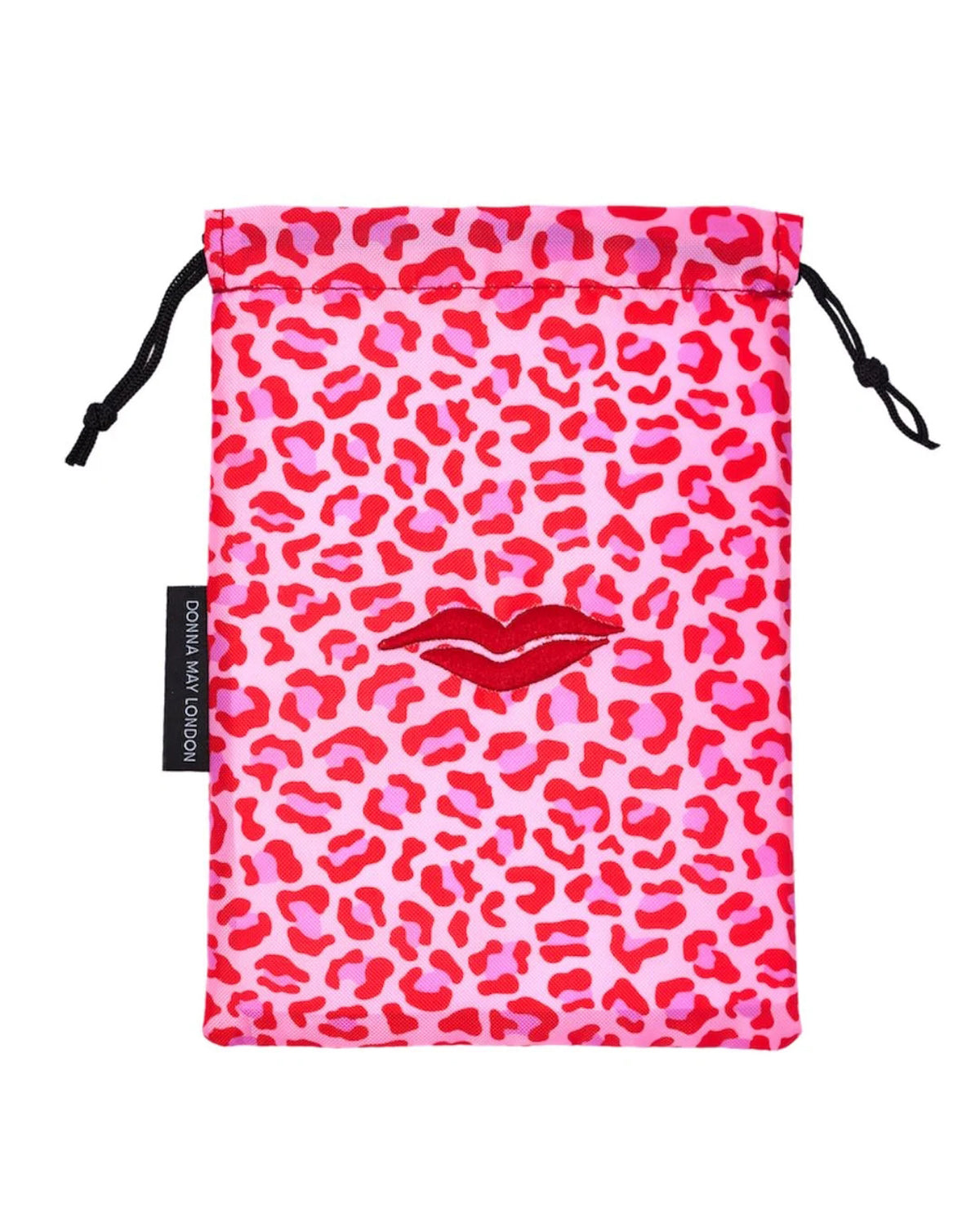 Open Flat Make Up Bag - Red &amp; Pink Leopard