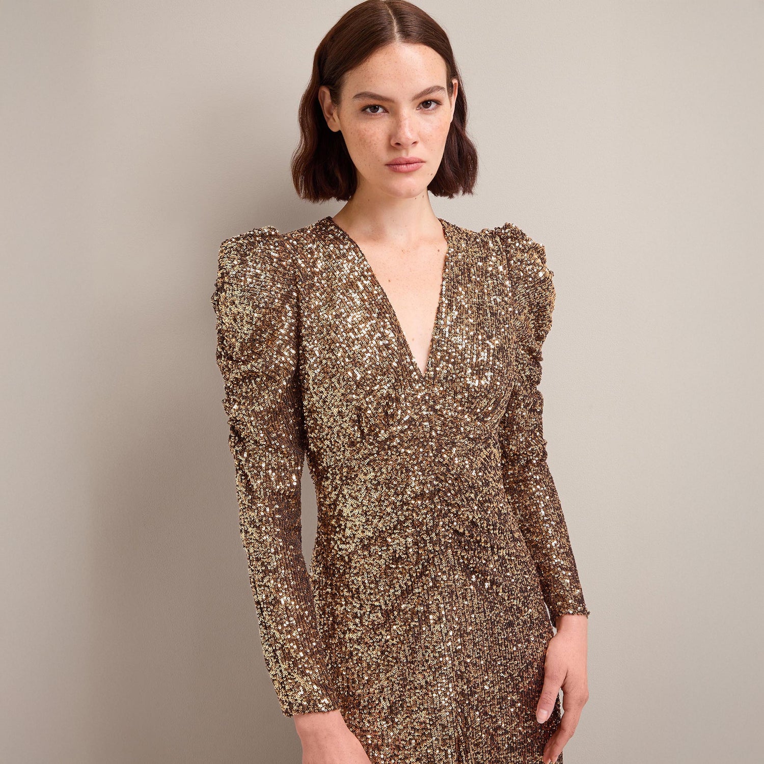 Ophelia Gold Sequin Dress - Gold