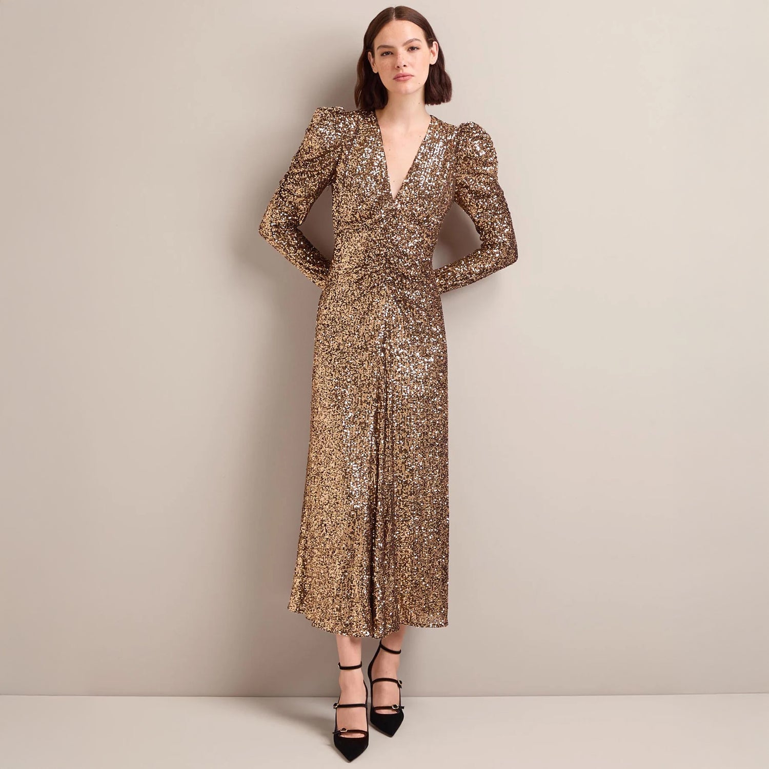 Ophelia Gold Sequin Dress - Gold