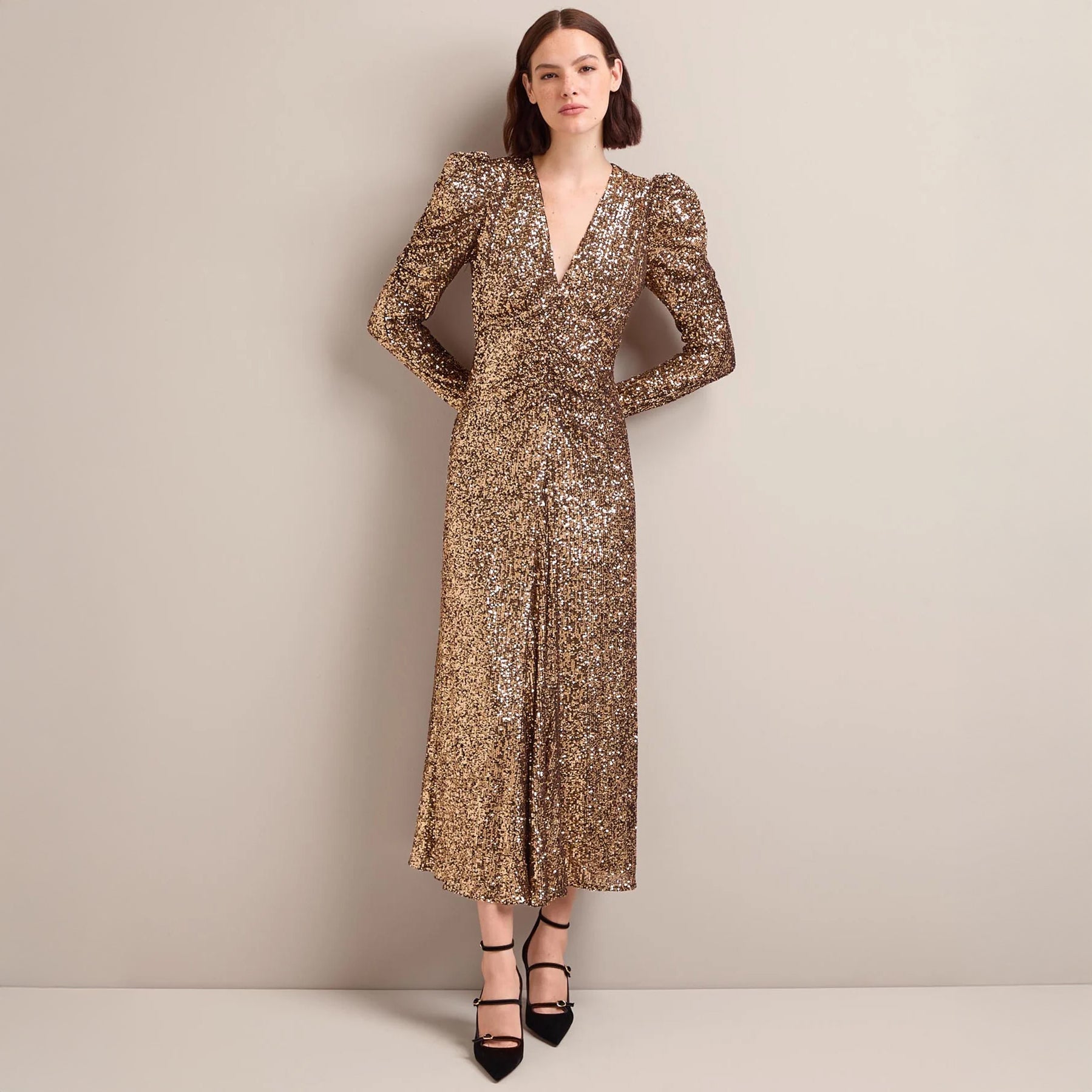 Ophelia Gold Sequin Dress - Gold