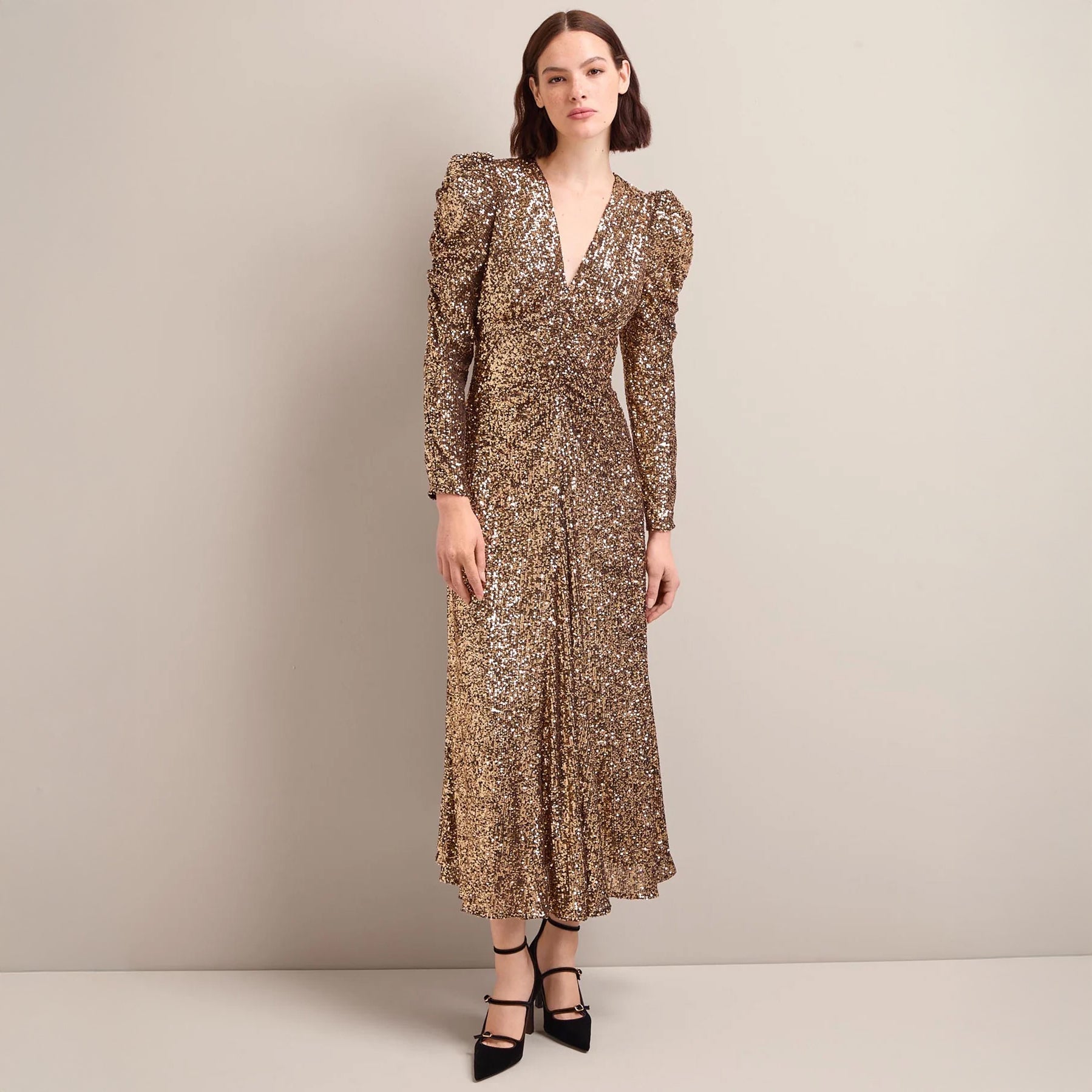 Ophelia Gold Sequin Dress - Gold