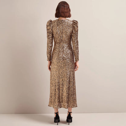 Ophelia Gold Sequin Dress - Gold