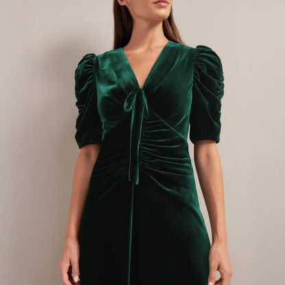 Ophelia Velvet Dress - Green