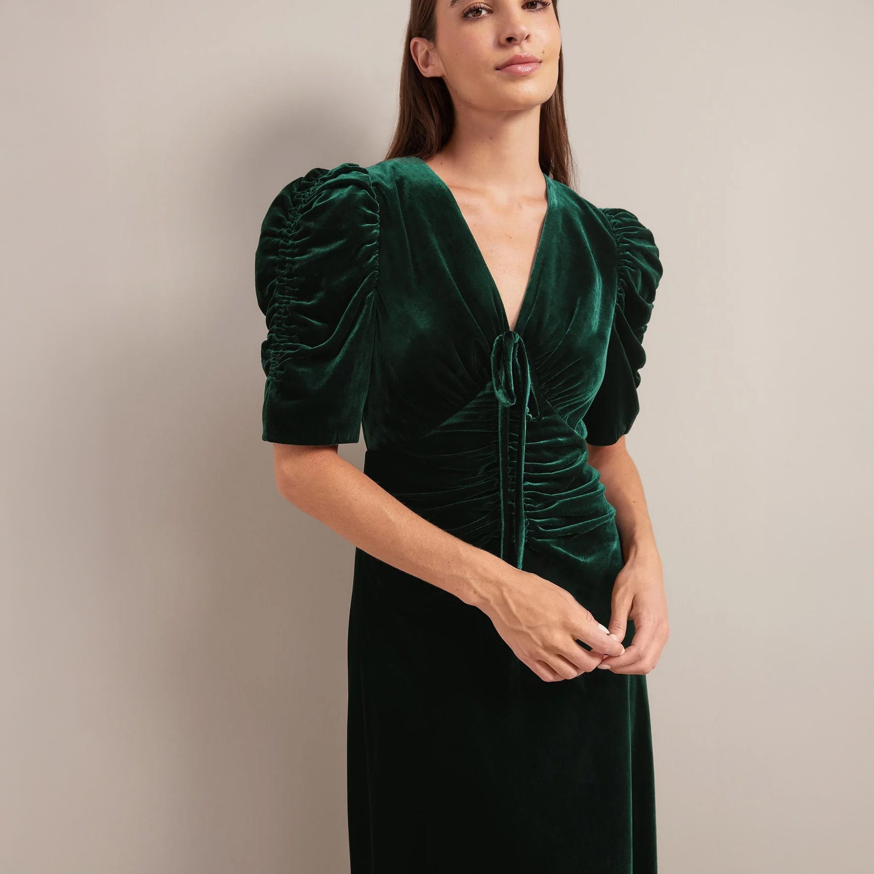 Ophelia Velvet Dress - Green