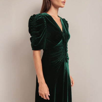 Ophelia Velvet Dress - Green