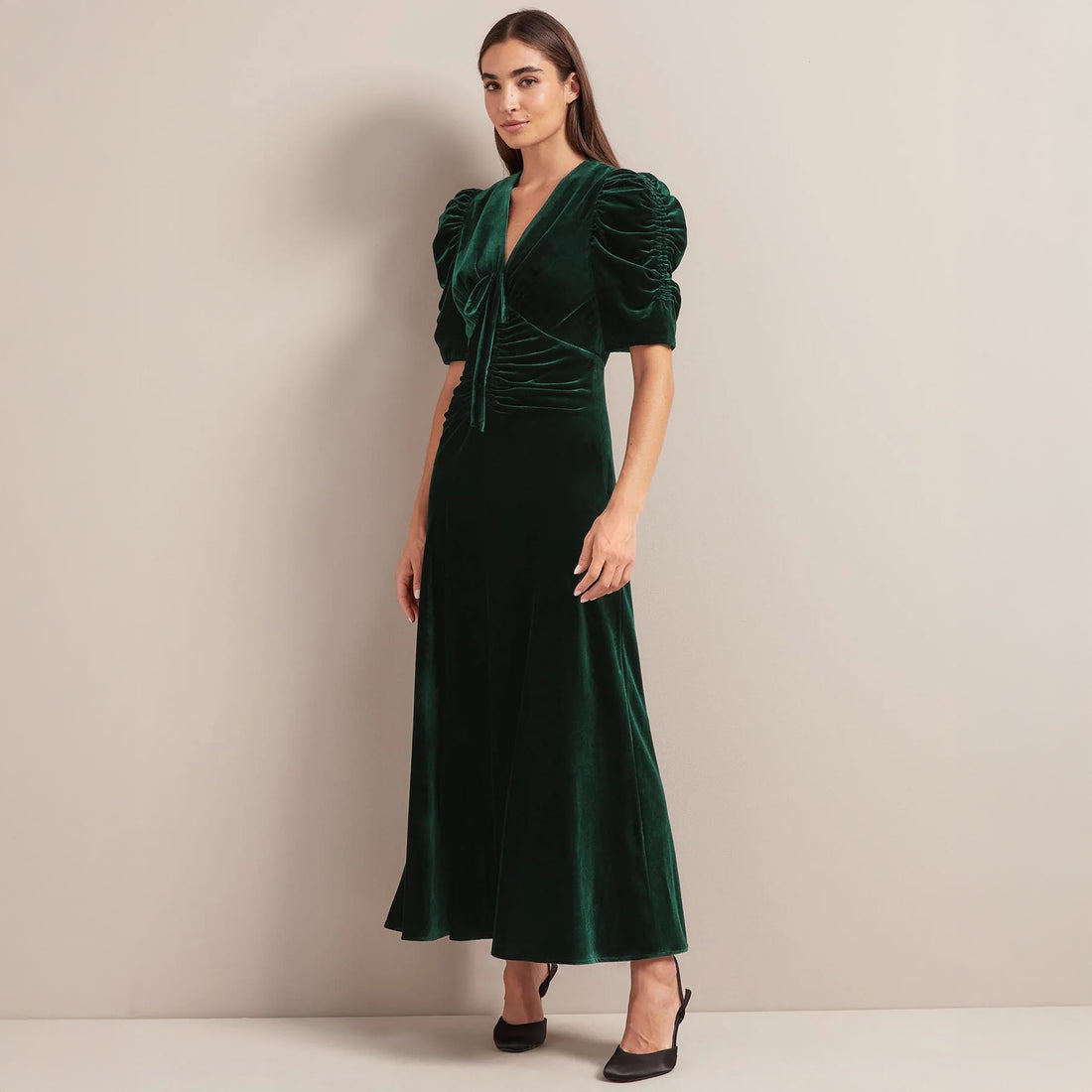 Ophelia Velvet Dress - Green