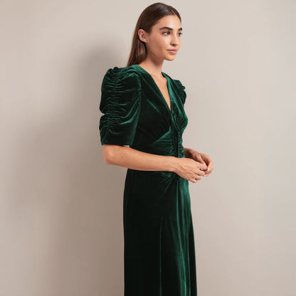 Ophelia Velvet Dress - Green