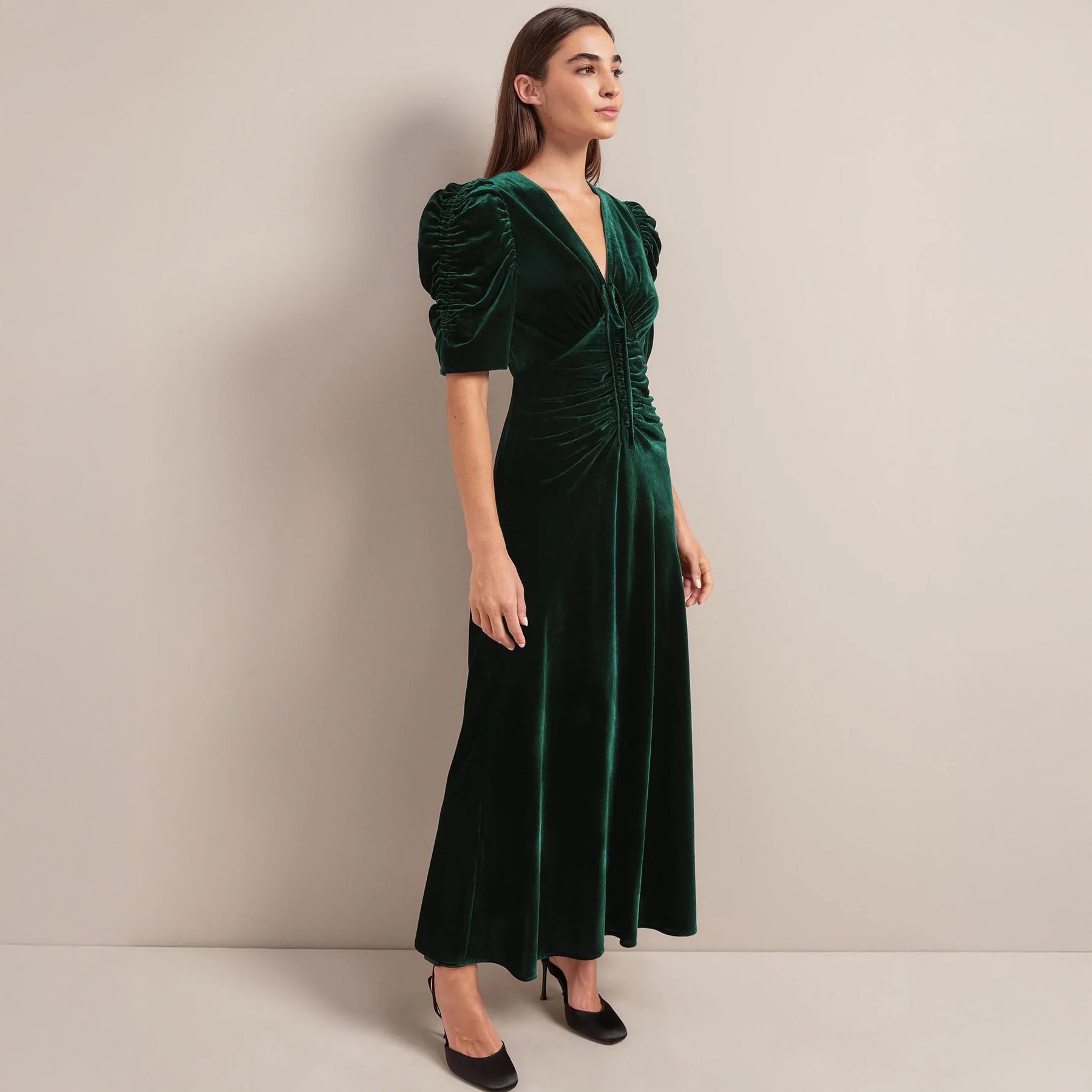 Ophelia Velvet Dress - Green