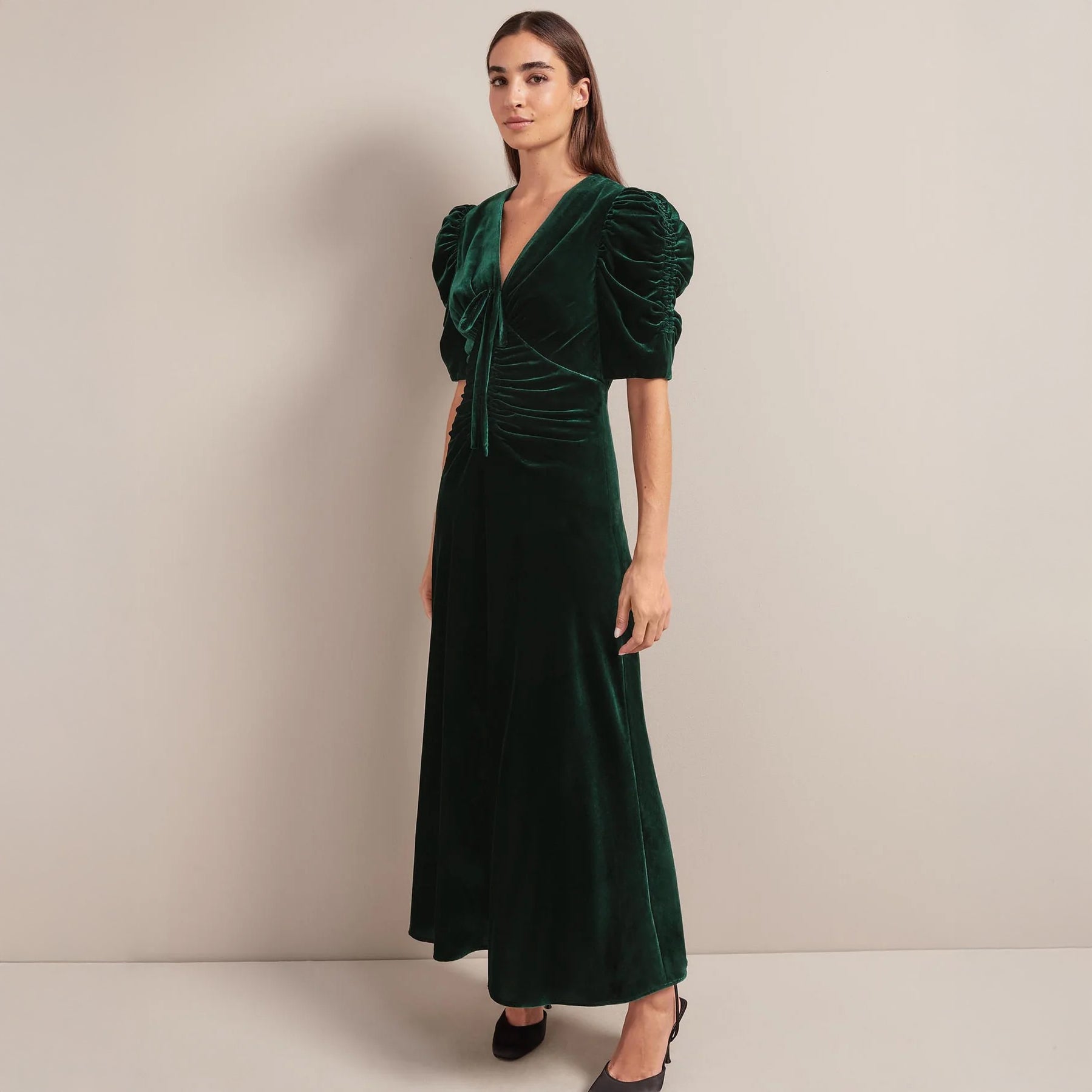 Ophelia Velvet Dress - Green