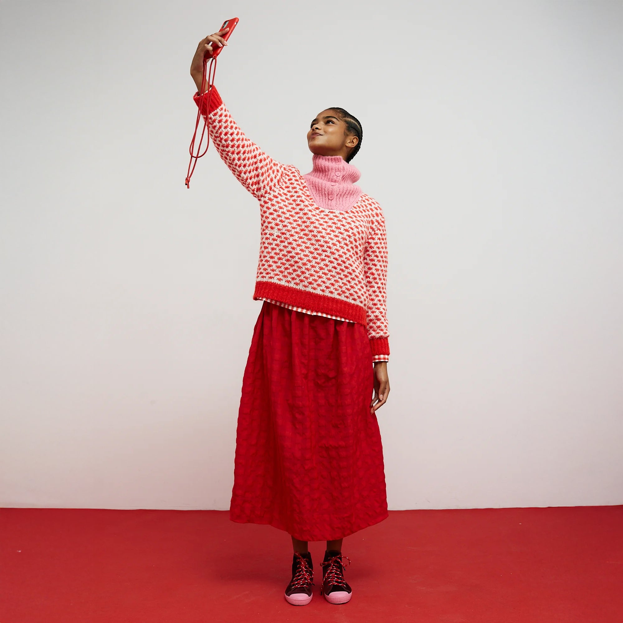Optimist Button Neck Jumper - Pink