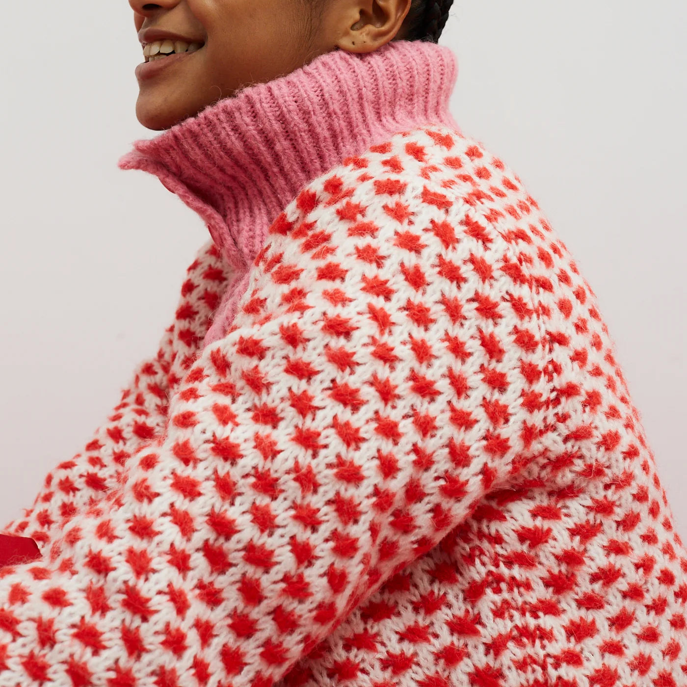Optimist Button Neck Jumper - Pink