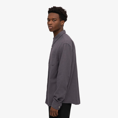 Organic Flannel Shirt - Lava Grey