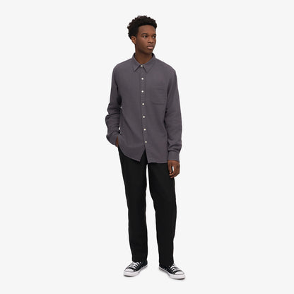 Organic Flannel Shirt - Lava Grey